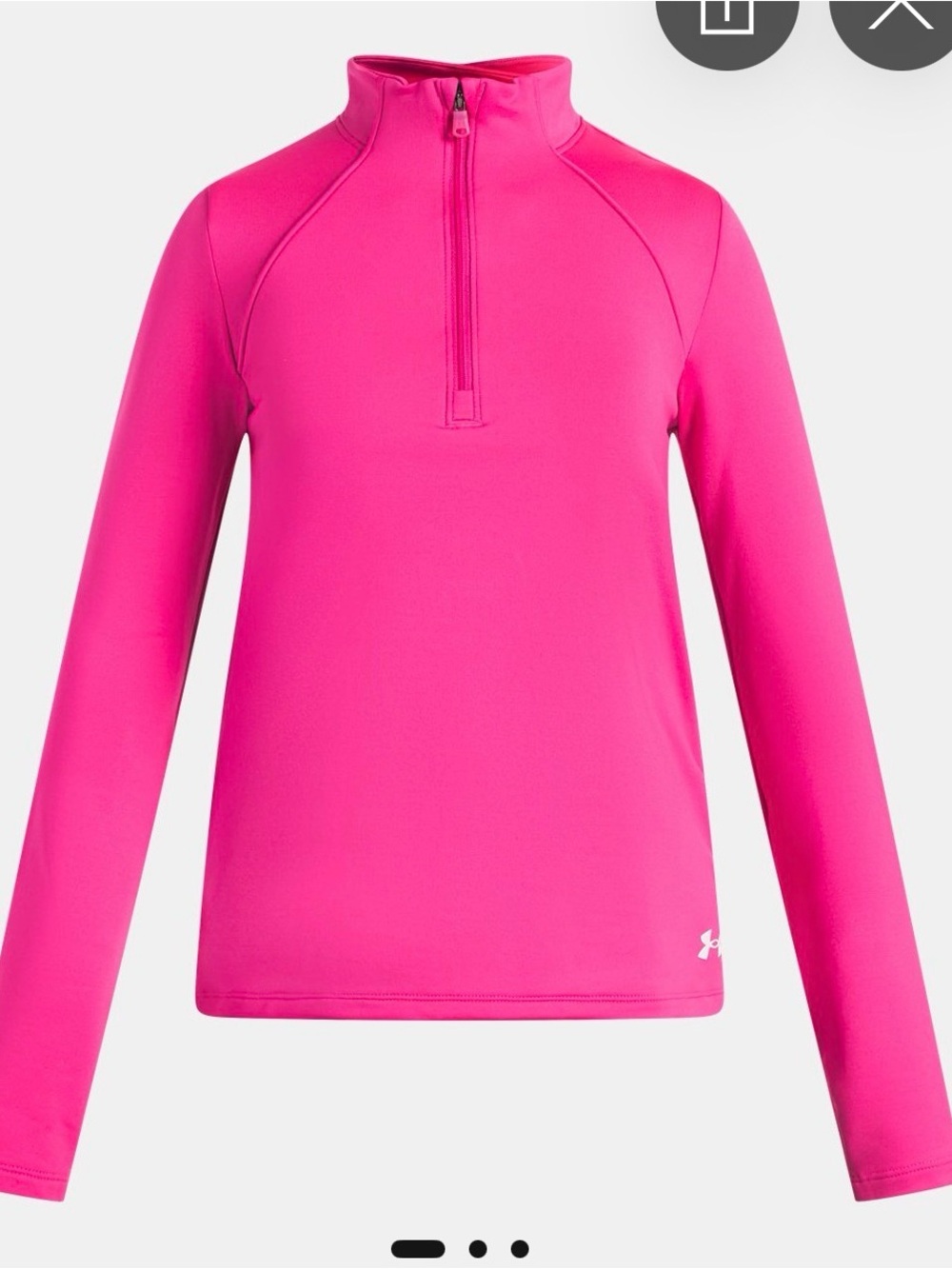 Under Armour Girls' Hot Pink Long-Sleeve Performance Zip Top never worn size XL